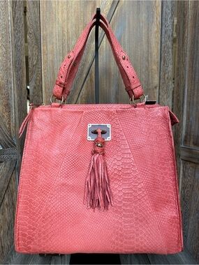 Elliott Lucca Cayen Exotic Genuine Leather Handbag Tote New with Tags